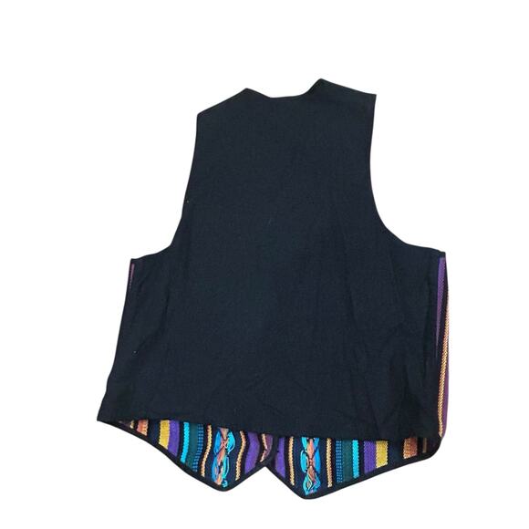 Vintage 90s Rainbow Southwestern Striped Vest Festival Waistcoat / Medium - - Picture 5 of 5